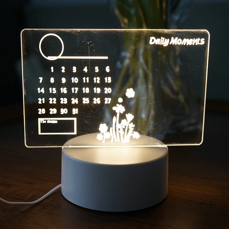 Creative LED Note Board Night Light USB Rewritable Message Board Warm Soft Light For Children Girlfriend Decoration Night Lamp